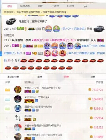 美女主播成直播间宠儿 土豪刷榜秒登榜首1
