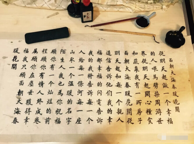美女主播书法好