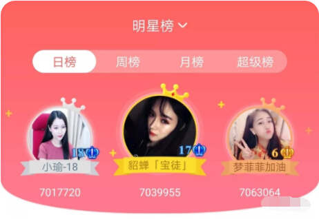 美女直播间周星榜