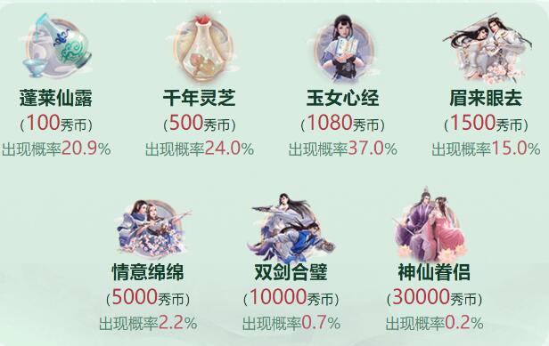秀色武侠pk7种剧情礼物